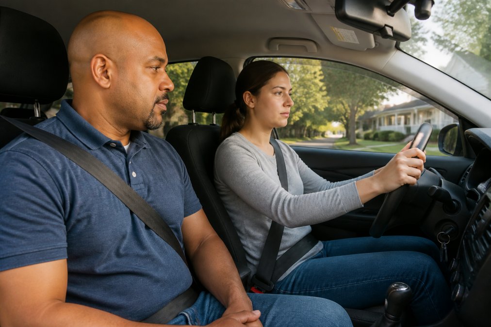 Professional illustration showing Professional for patient driving instructors