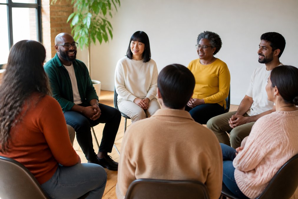 Illustration showing the benefits of how to find supportive communities for personal growth