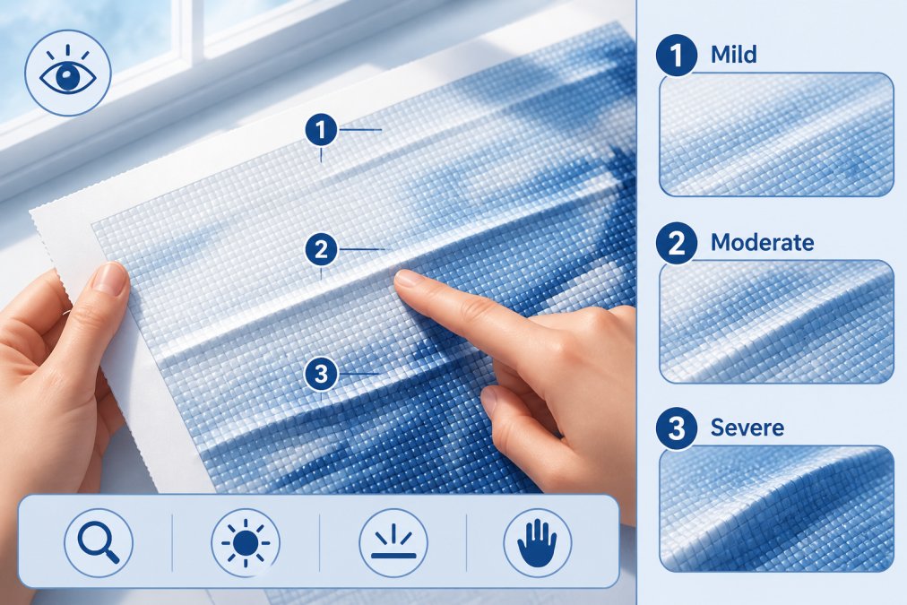 Step-by-step visual guide for fix creased diamond canvas