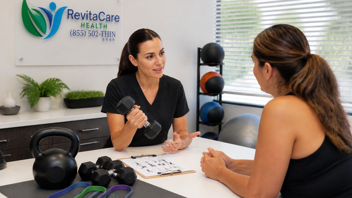 Professional demonstrating how to fix weight loss plateaus technique in modern clinical setting with natural lighting
