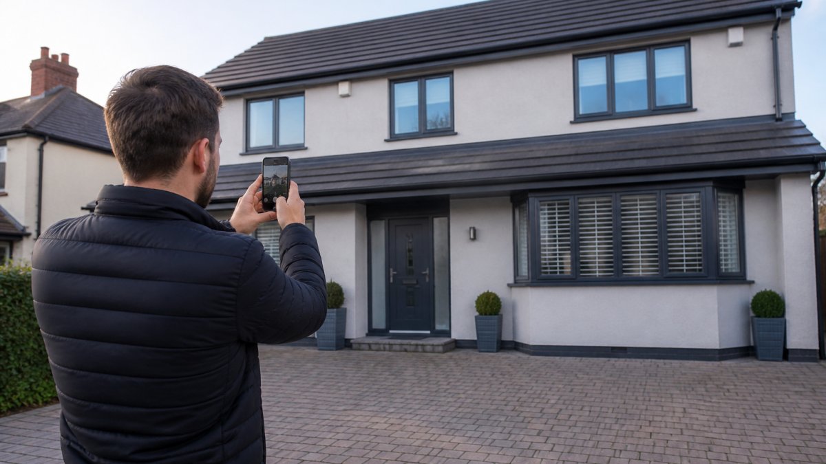Diagram demonstrating how to photograph your property to receive accurate exterior cleaning quotes.