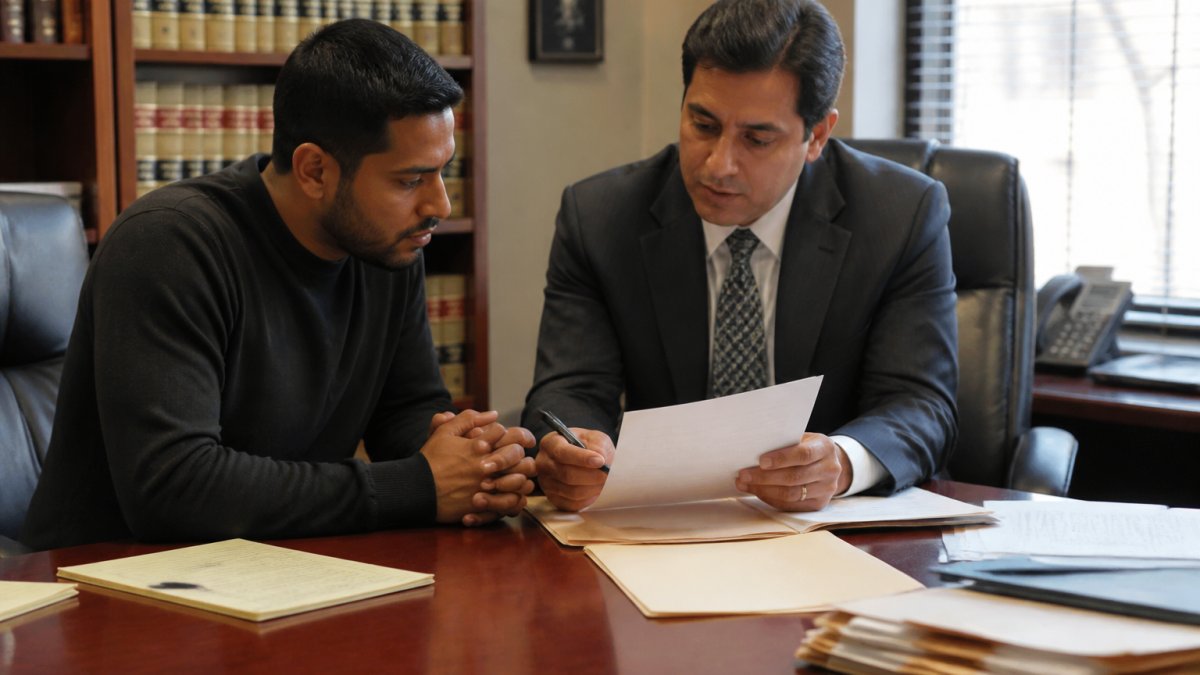 Criminal defense attorney and client reviewing legal documents to learn how to get bail reduced in Los Angeles