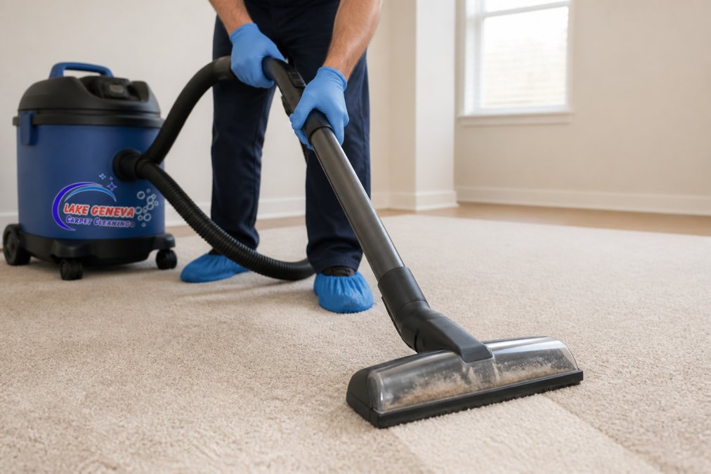 Professional illustration showing dust mites in carpet