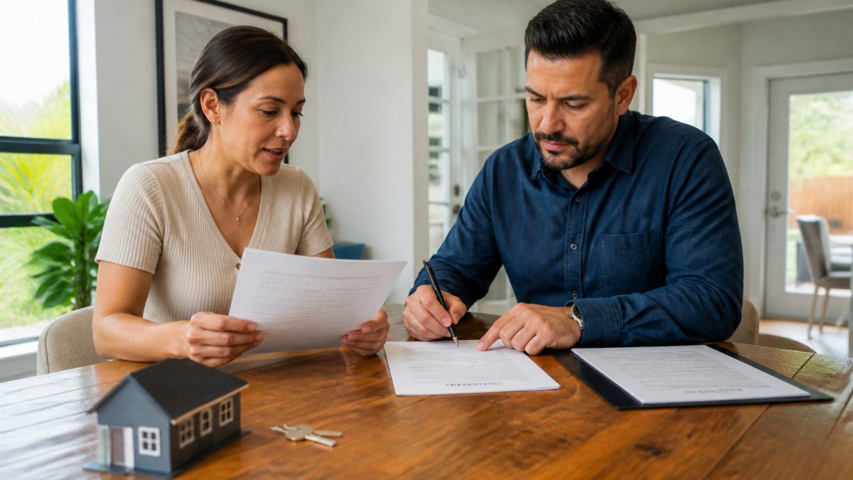 Flowchart illustrating the step-by-step process of verifying an owner financing deed and property title.