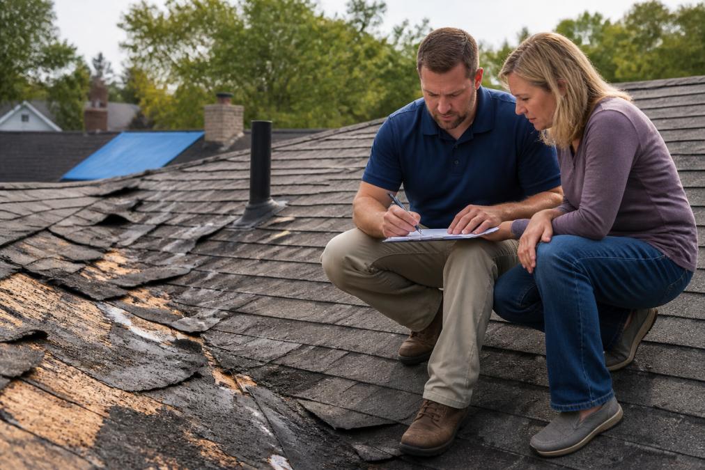 Professional illustration showing Insurance for storm damage insurance claims
