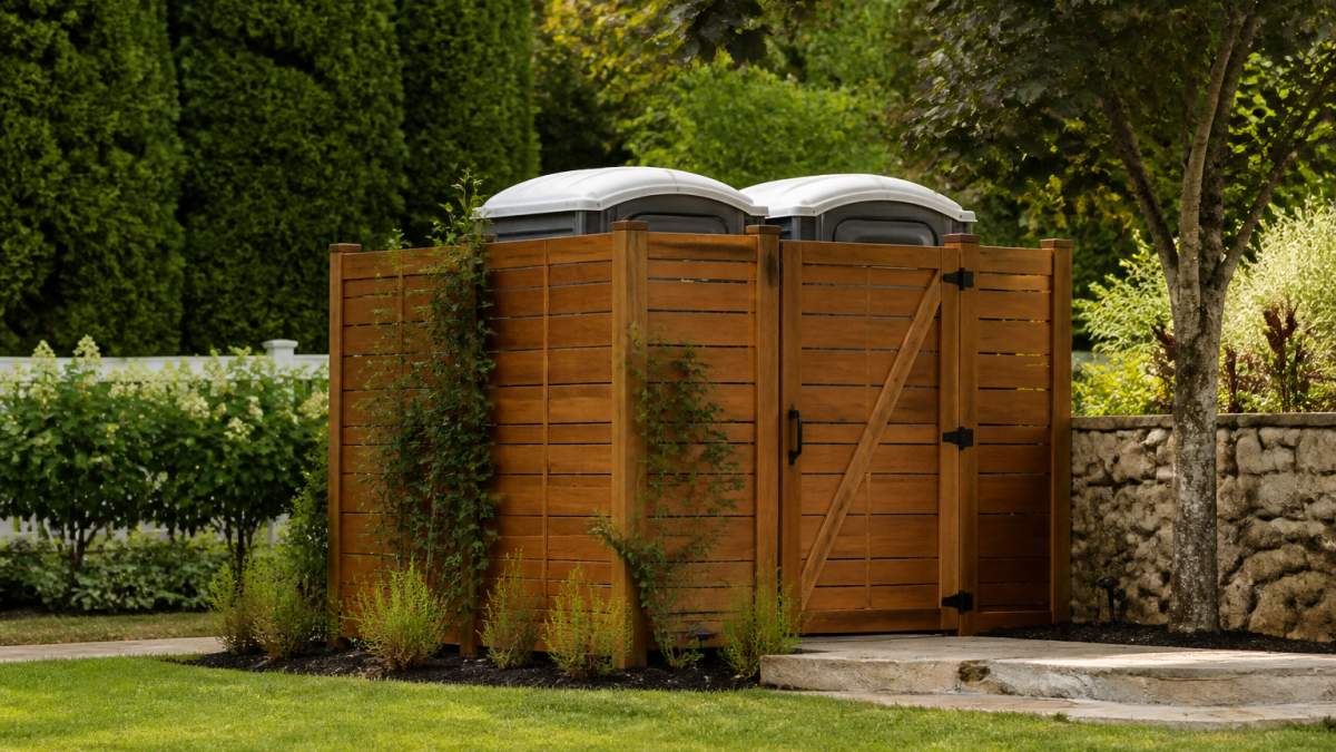 How to Hide Portable Toilets at Outdoor Weddings