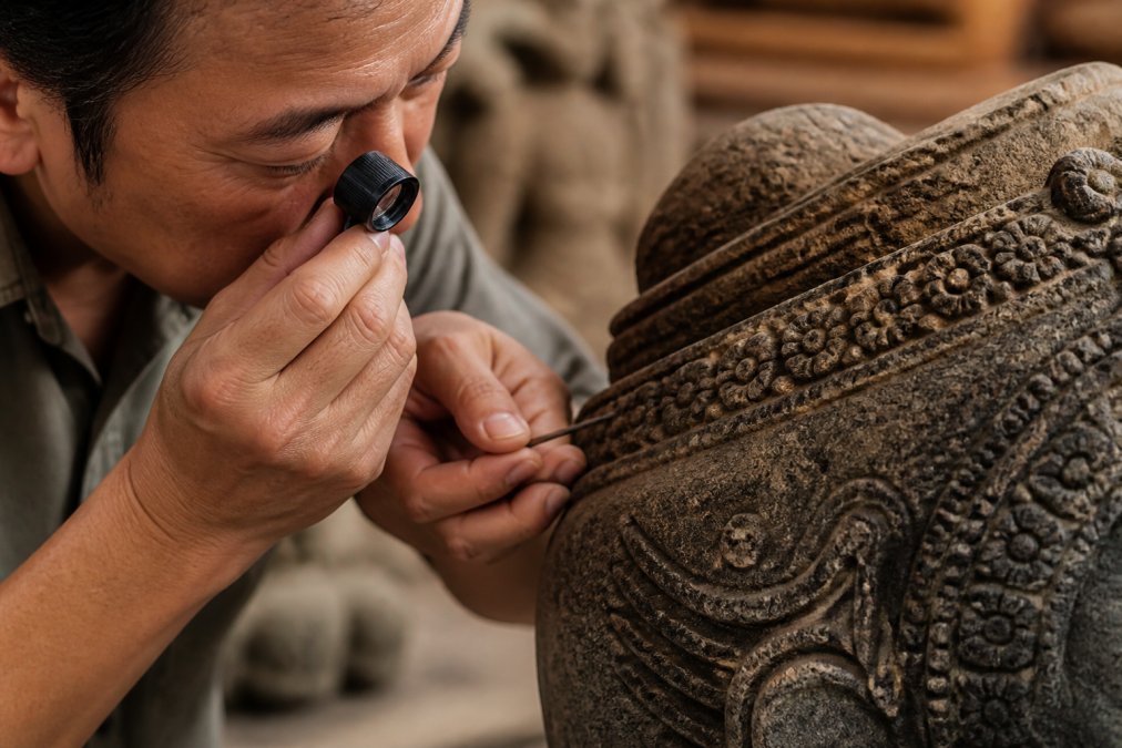 Visual roadmap for Expert, Khmer for identify antique khmer sandstone
