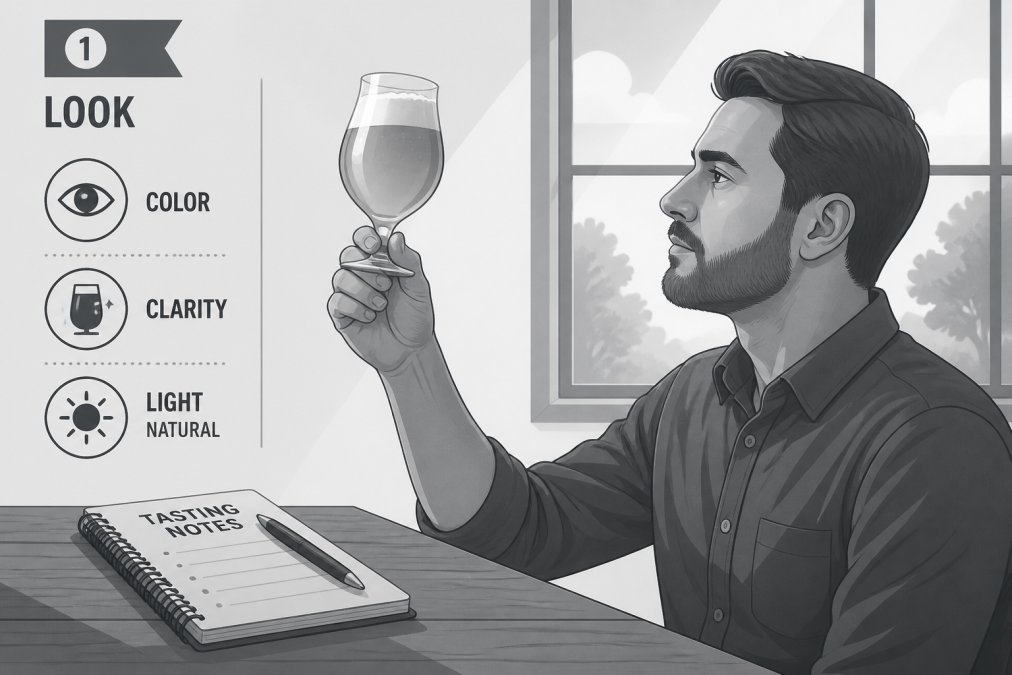 Step-by-step visual guide for how to identify off flavors in beer for beginners.