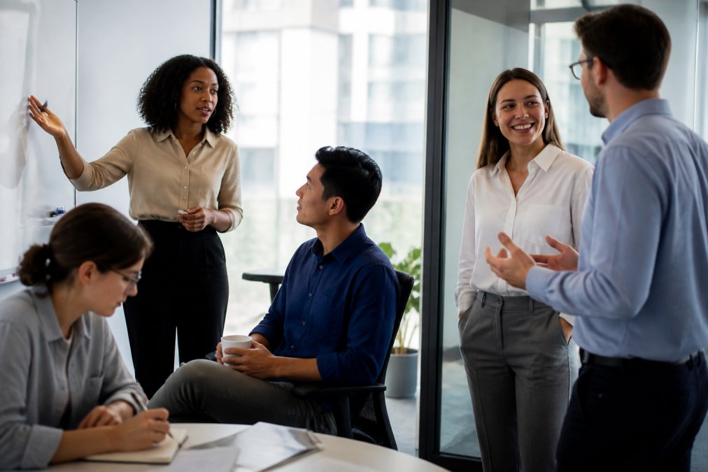 Professional illustration showing one and diverse and team concepts for identify your communication style