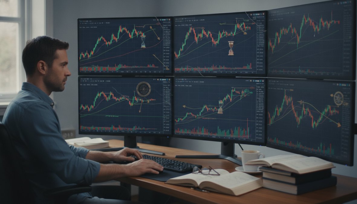 Professional illustration showing improve forex trade entries