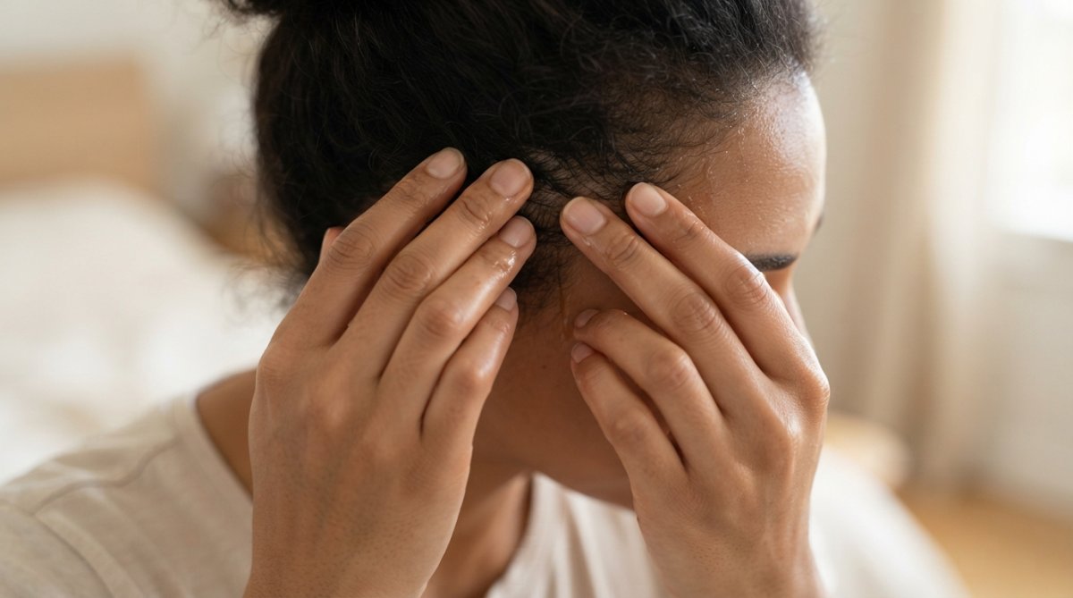 Process diagram showing steps for Close for improve scalp health