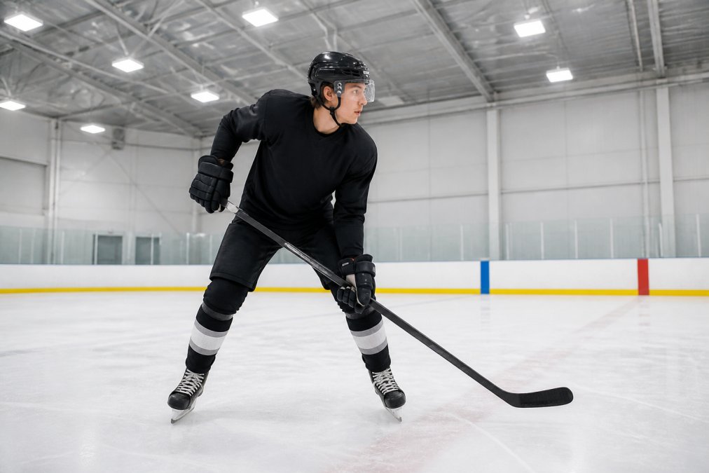 Professional illustration showing improve slap shot power