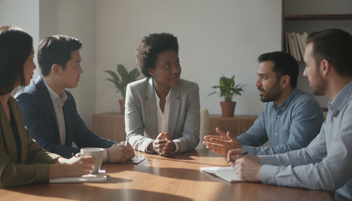 Professional illustration showing how to improve team communication skills
