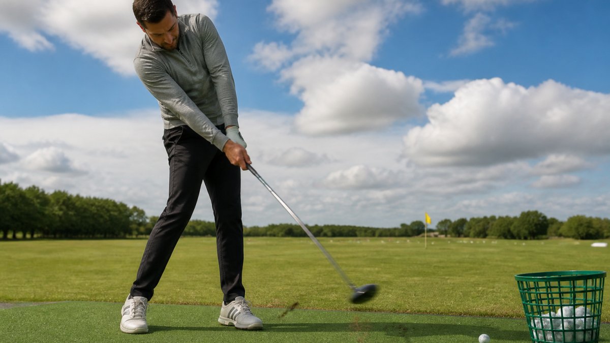 Diagram illustrating the biomechanical sequence for golf swing speed drills through impact