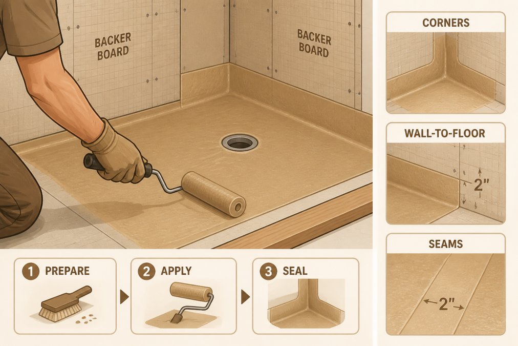 Best practices diagram for install shower small bathroom