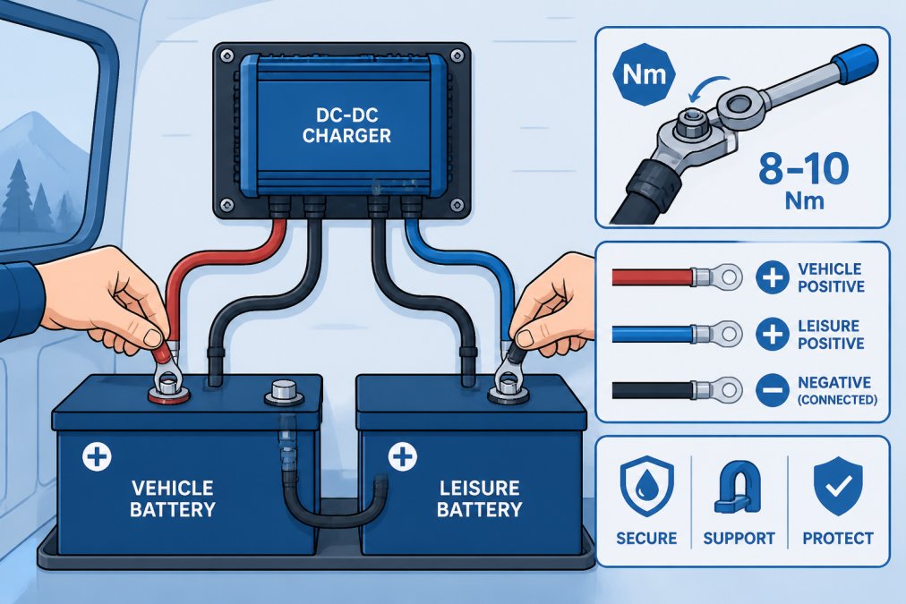 Step-by-step visual guide for install lithium leisure battery