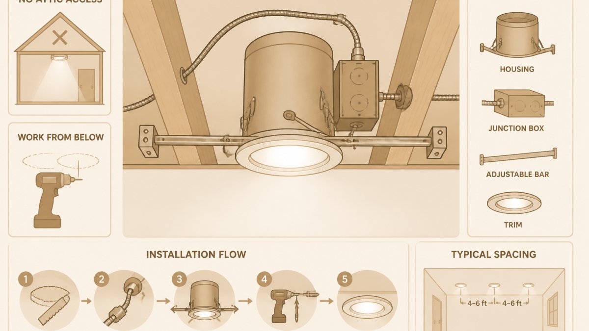How to Install Recessed Lighting Without Attic Access