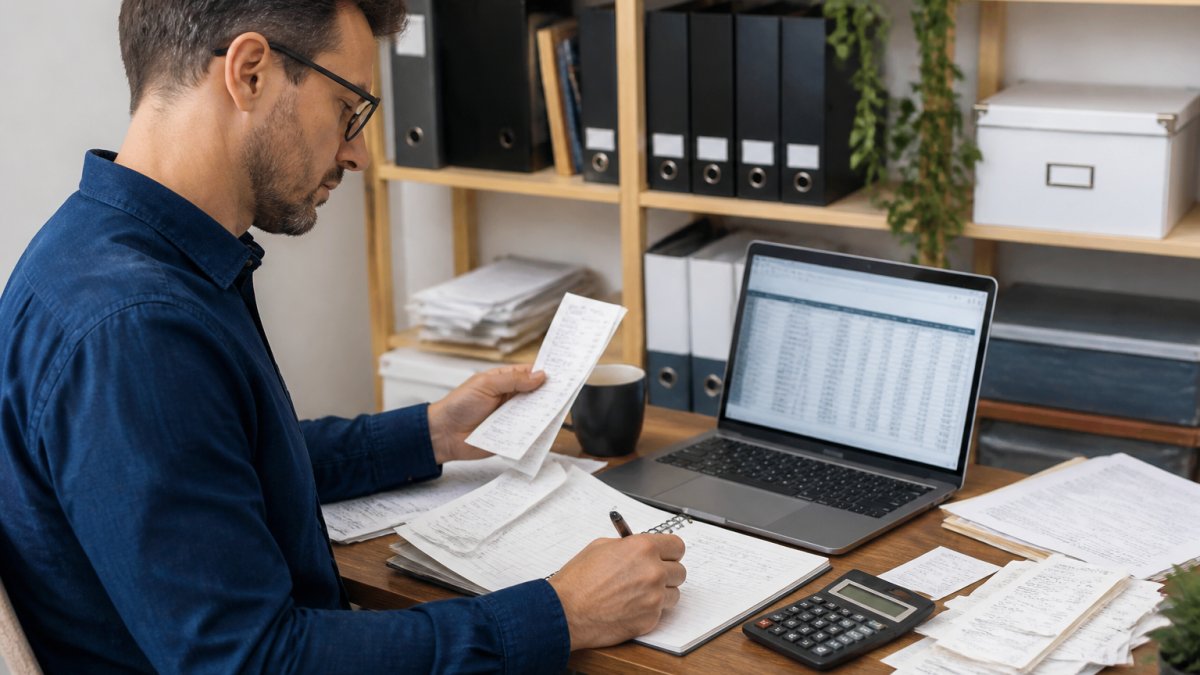 Step-by-step process for tracking expenses to lower business tax liability using organized receipts and software.