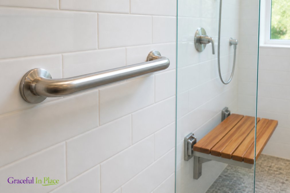 Professional illustration showing Close for bathroom safer for seniors