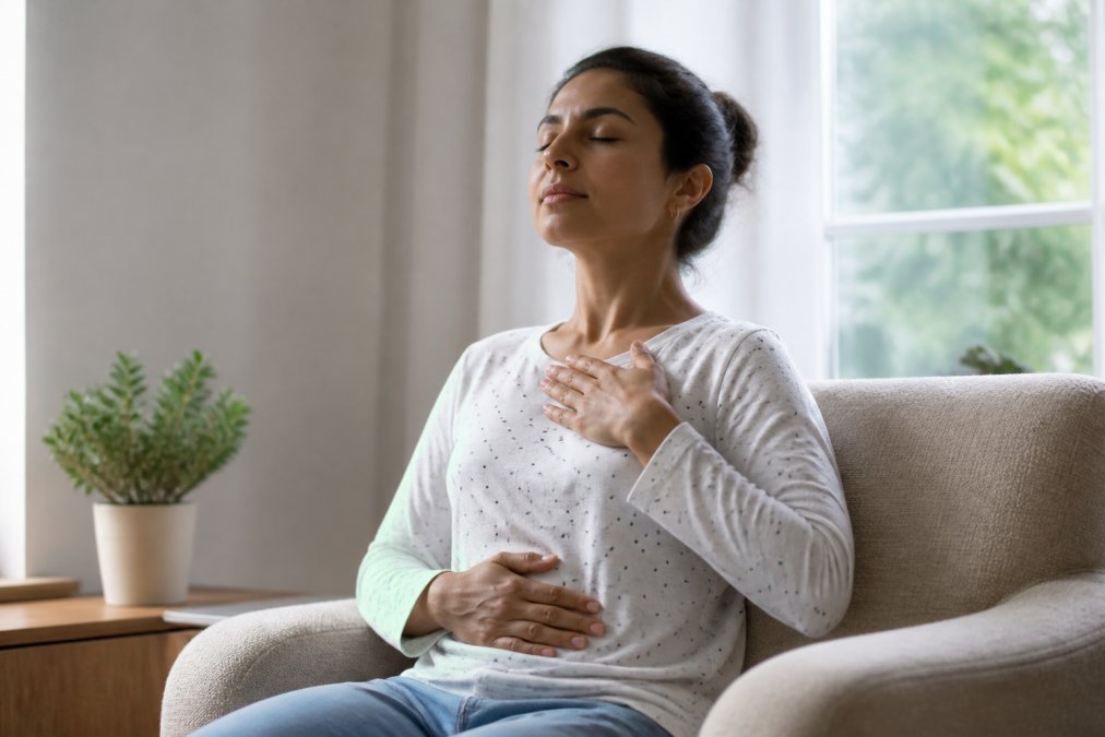 Professional illustration showing Person for manage dental anxiety