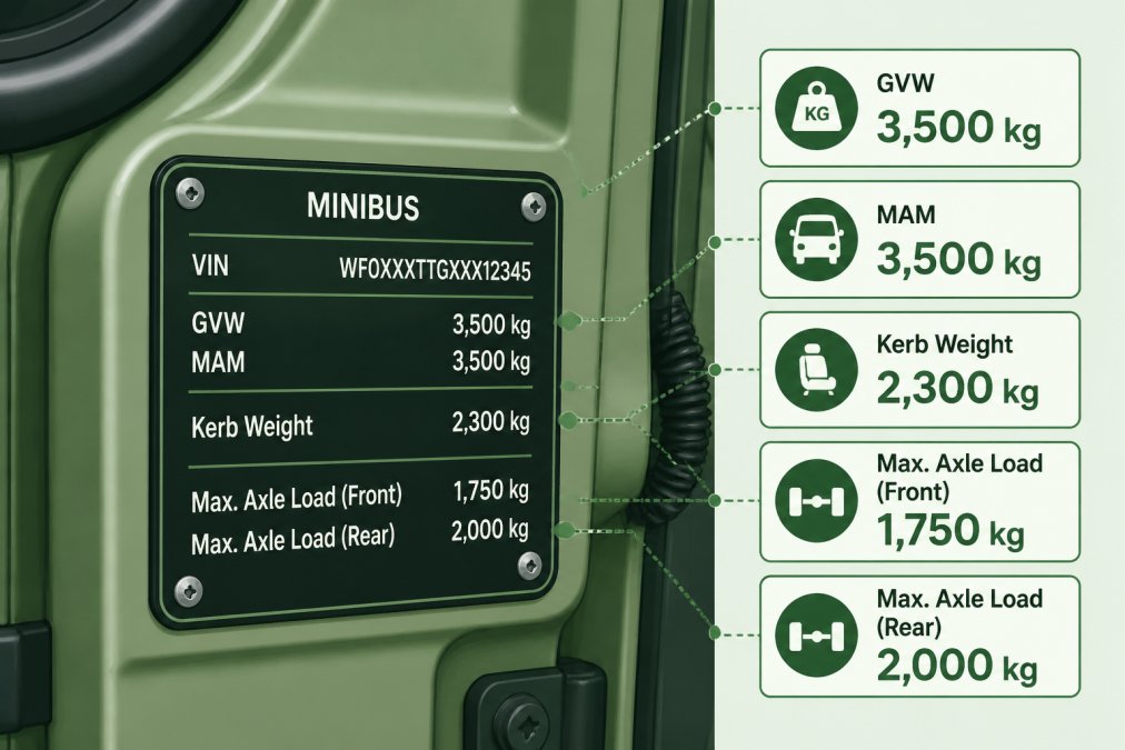 Step-by-step visual guide for minibus weight limits