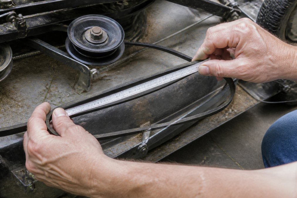 Step-by-step visual guide for measure lawn mower belt