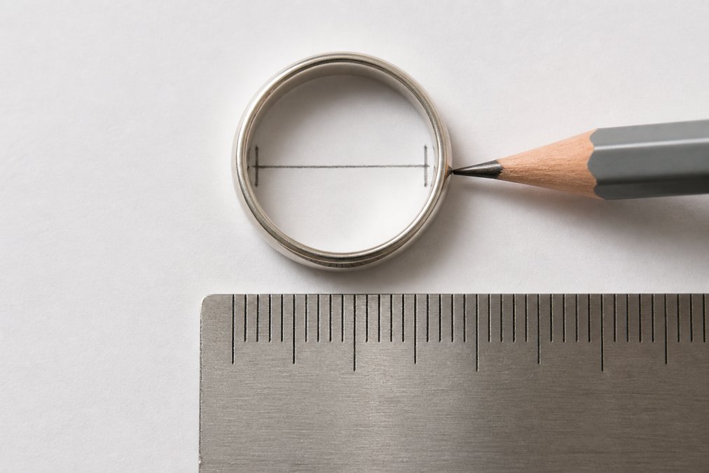 Professional illustration showing measure ring size