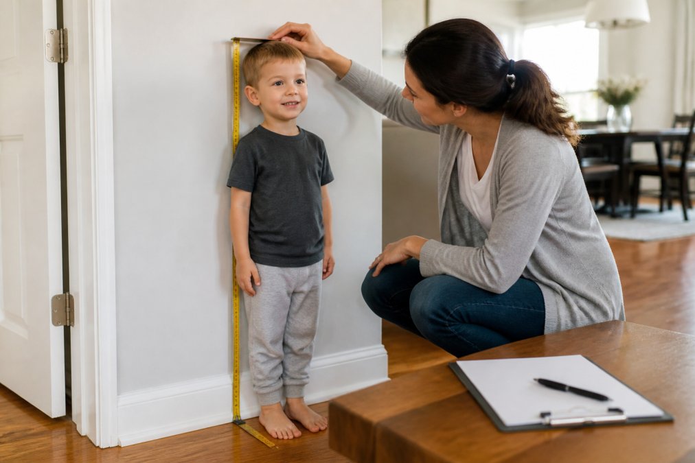 Professional illustration showing Child for measure toddlers for clothes
