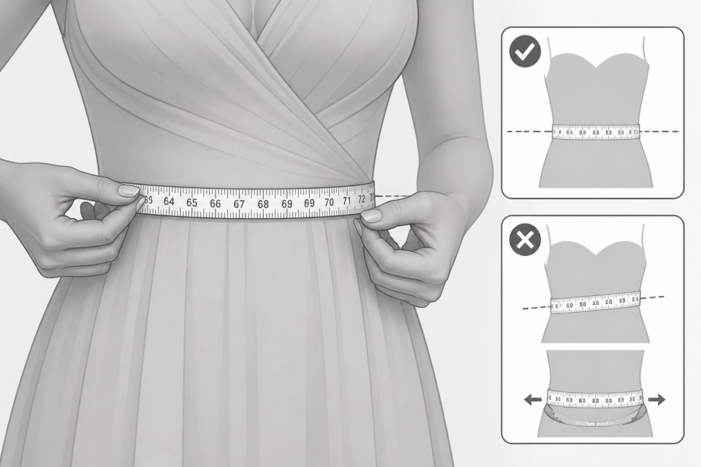 Expert tips illustration for measure yourself for gowns