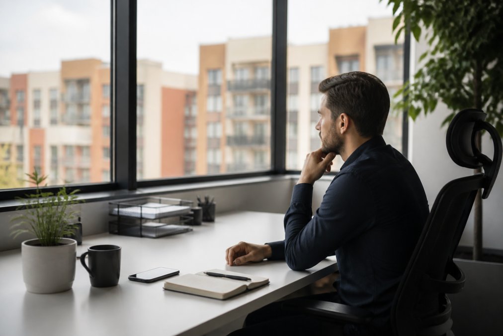 Developer reviewing application performance metrics on multiple monitors displaying analytics dashboards and real-time data in a modern office environment with natural lighting