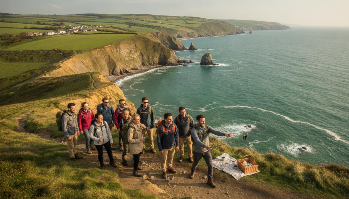 Professional illustration showing South Devon for how to plan group holidays in south devon