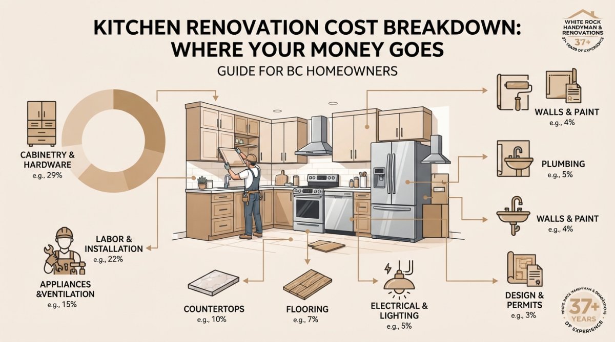 Professional illustration showing kitchen remodel budget