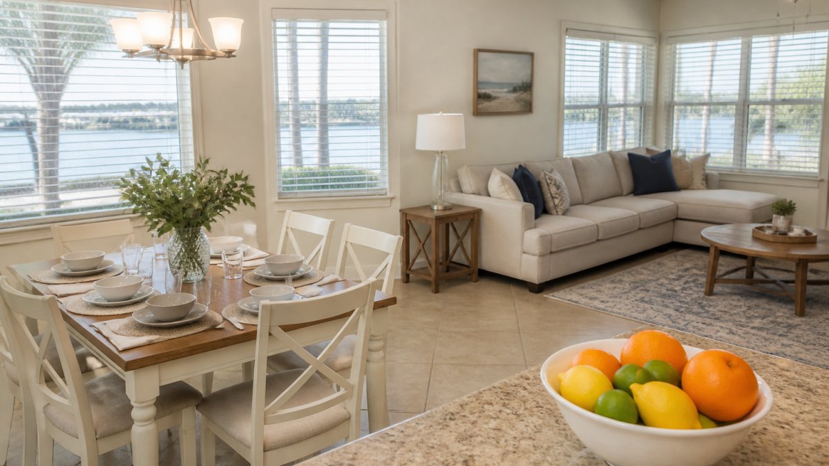 Infographic checklist for preparing a Fort Myers home for a showing, featuring cleaning, lighting, and staging tips.