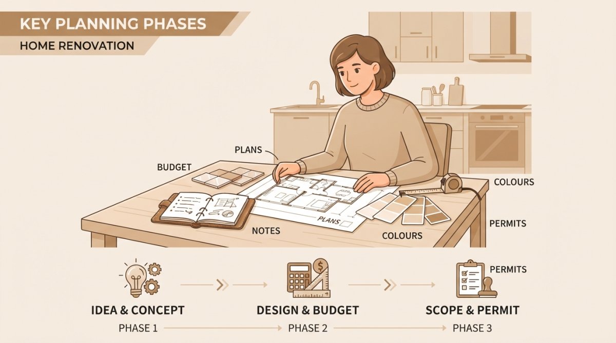 Step-by-step visual guide for prepare for home renovation