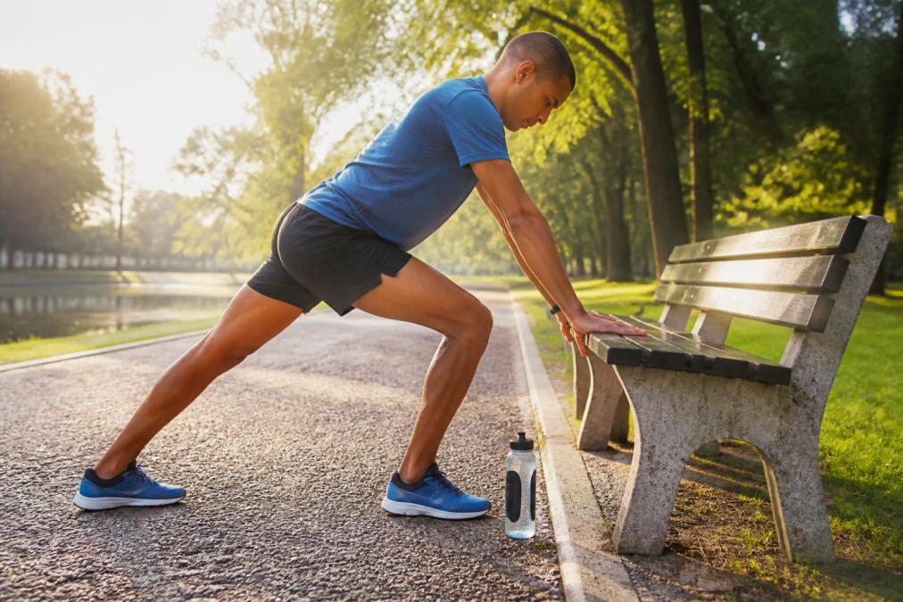 Standing calf stretch warm-up