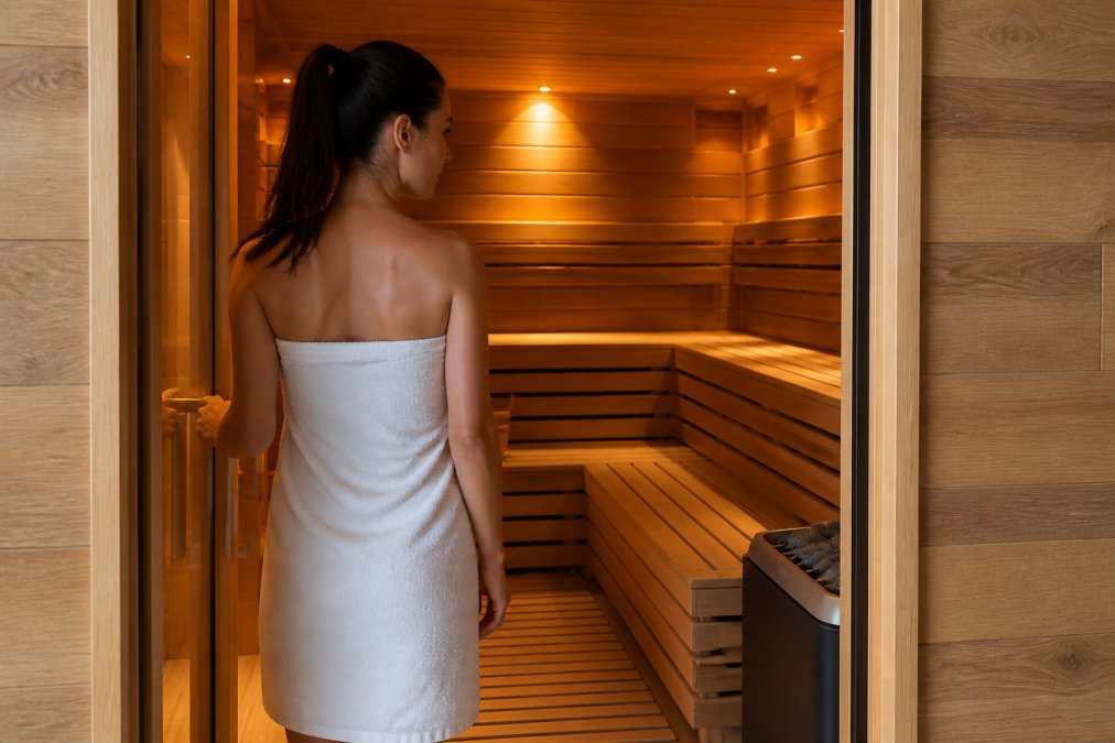 Professional illustration showing Person for prevent sauna coat rack