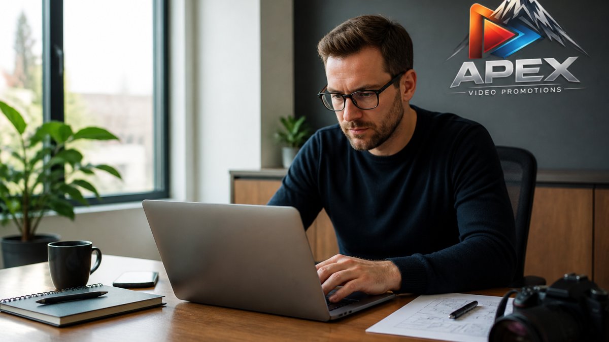 Business owner updating a Google Business Profile on a laptop to promote local services on social media