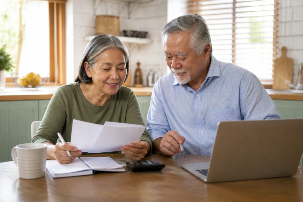 Infographic showing a step-by-step process for a retired couple to protect savings from inflation using financial planning.