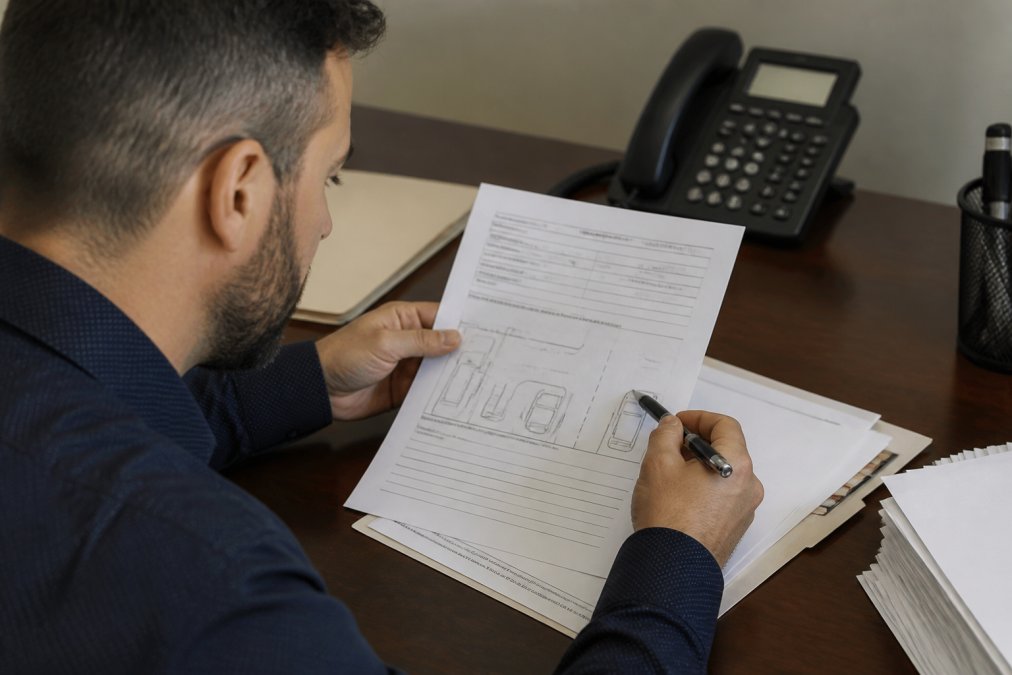 Professional illustration showing how to read a Georgia uniform motor vehicle accident report