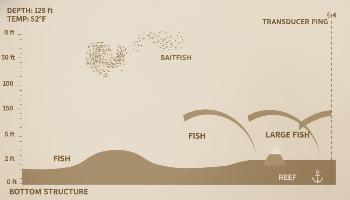 Step-by-step visual guide for read sonar fish finder