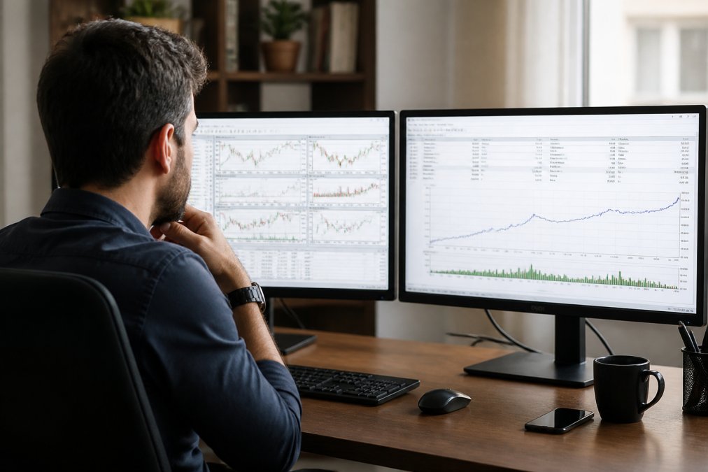 Professional illustration showing read MT5 performance reports