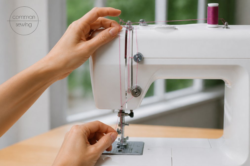 Process diagram showing steps for read sewing machine manuals