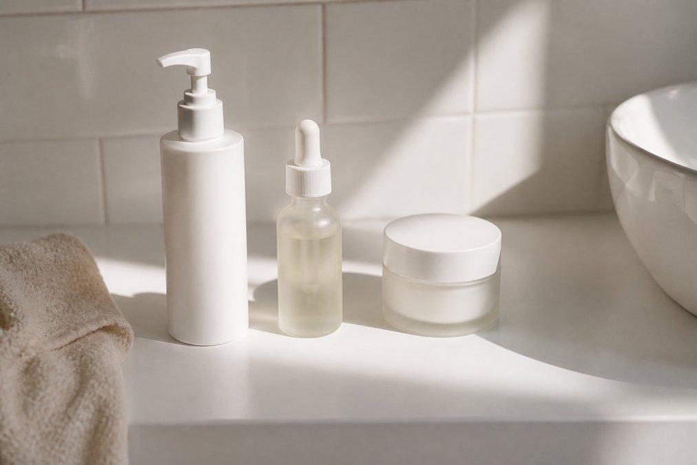 Step-by-step visual guide for Flatlay for damaged skin barrier