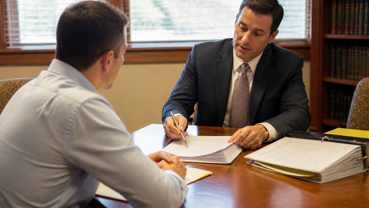 Infographic flowchart showing the legal process for a criminal case dismissal during an attorney-client meeting