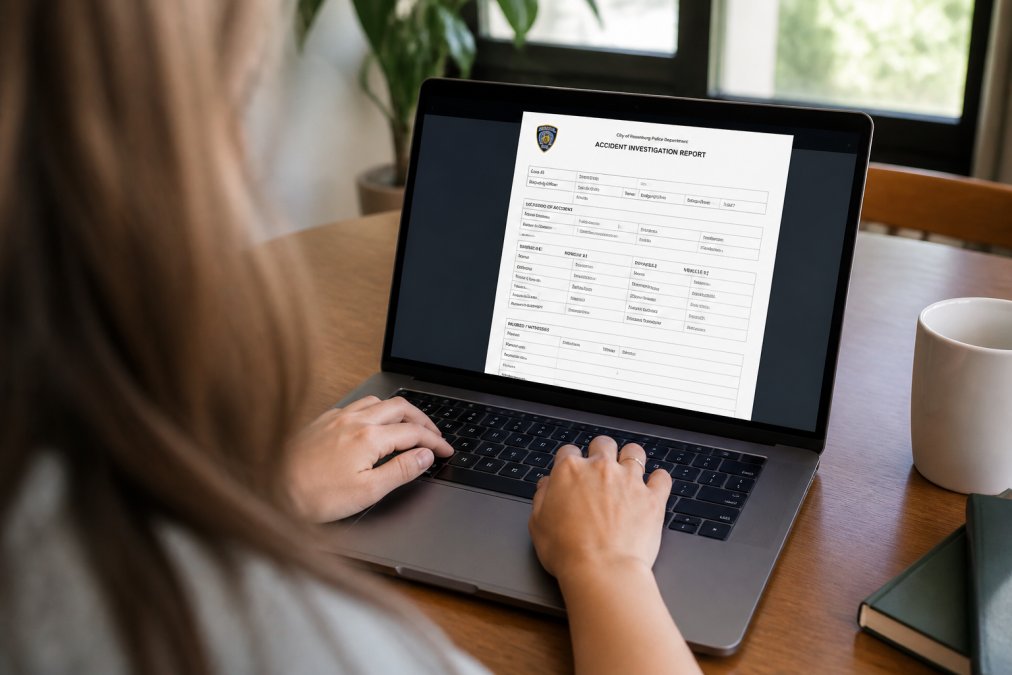 Professional illustration showing police report hit and run