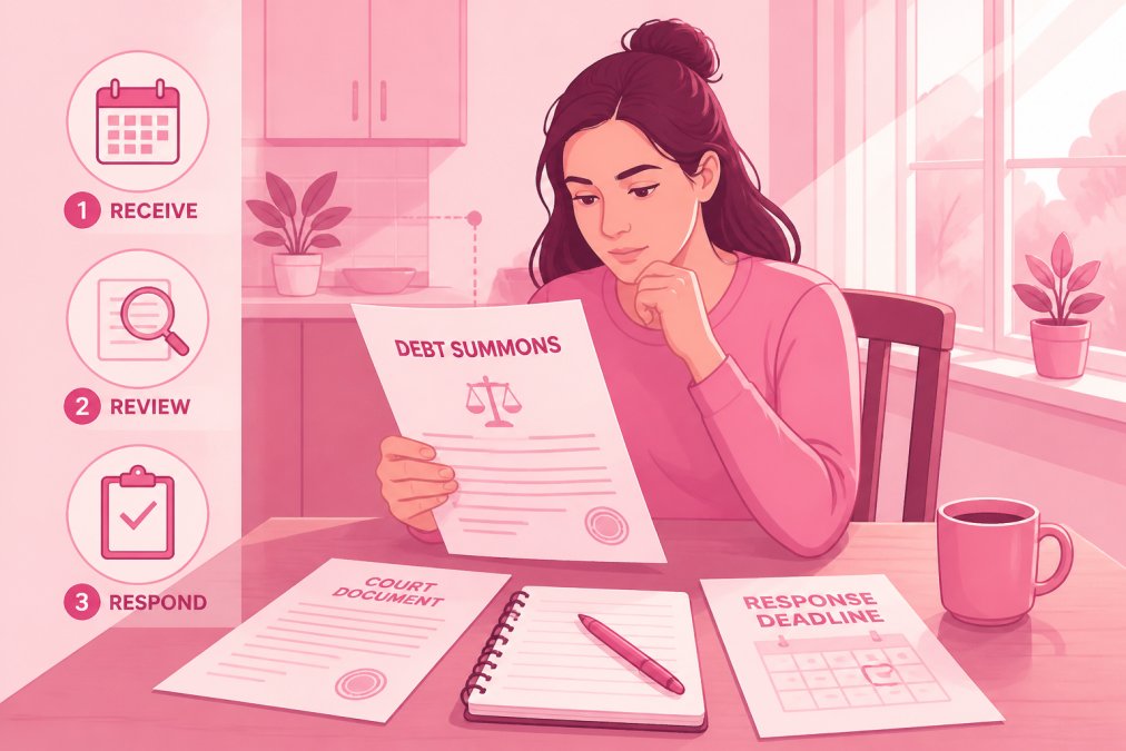 Step-by-step visual guide for debt summons