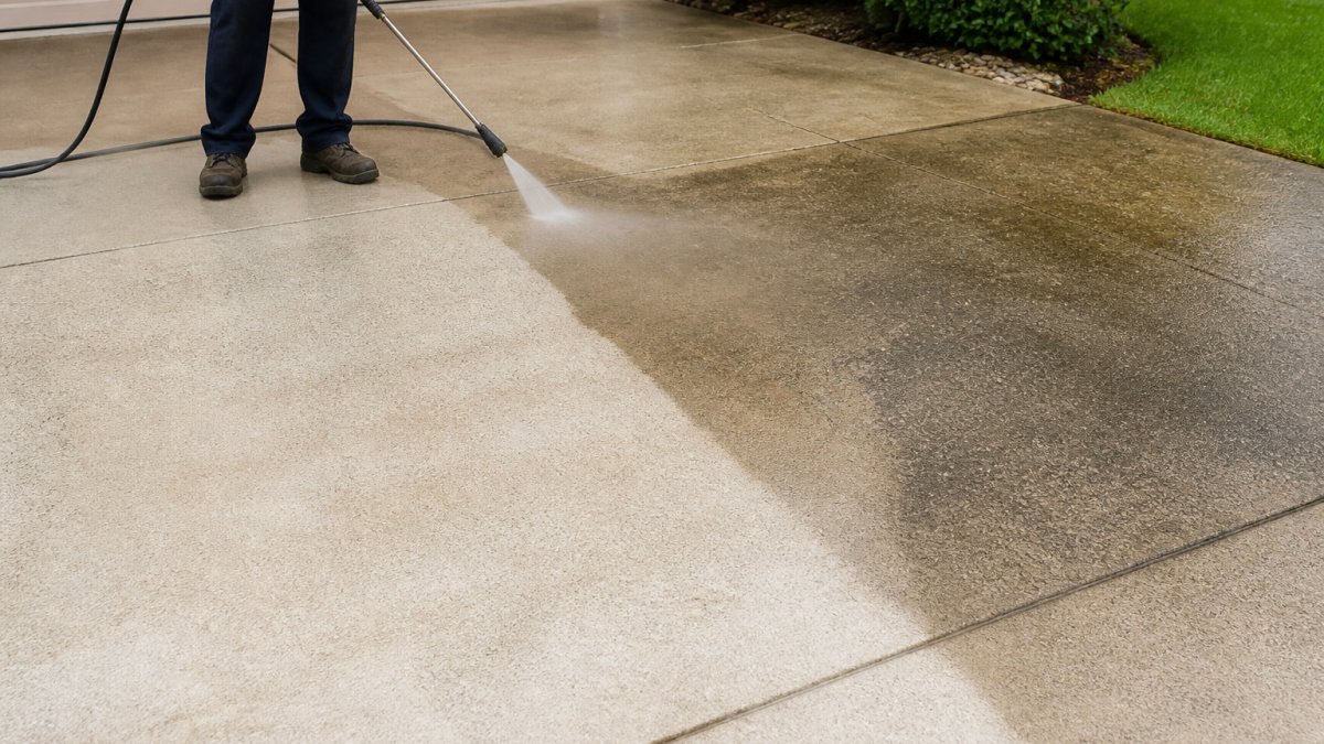 How to Restore Faded Concrete Driveway Color