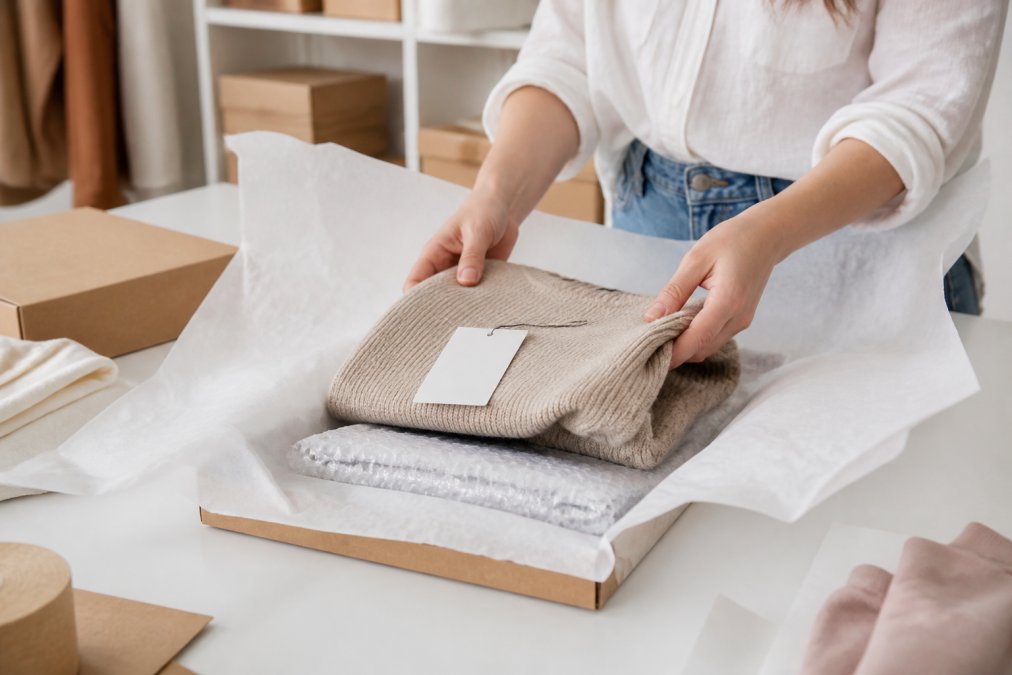 Step-by-step visual guide for Hands for return online clothing orders
