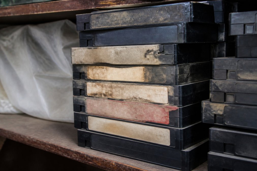 Professional illustration showing save old VHS tapes