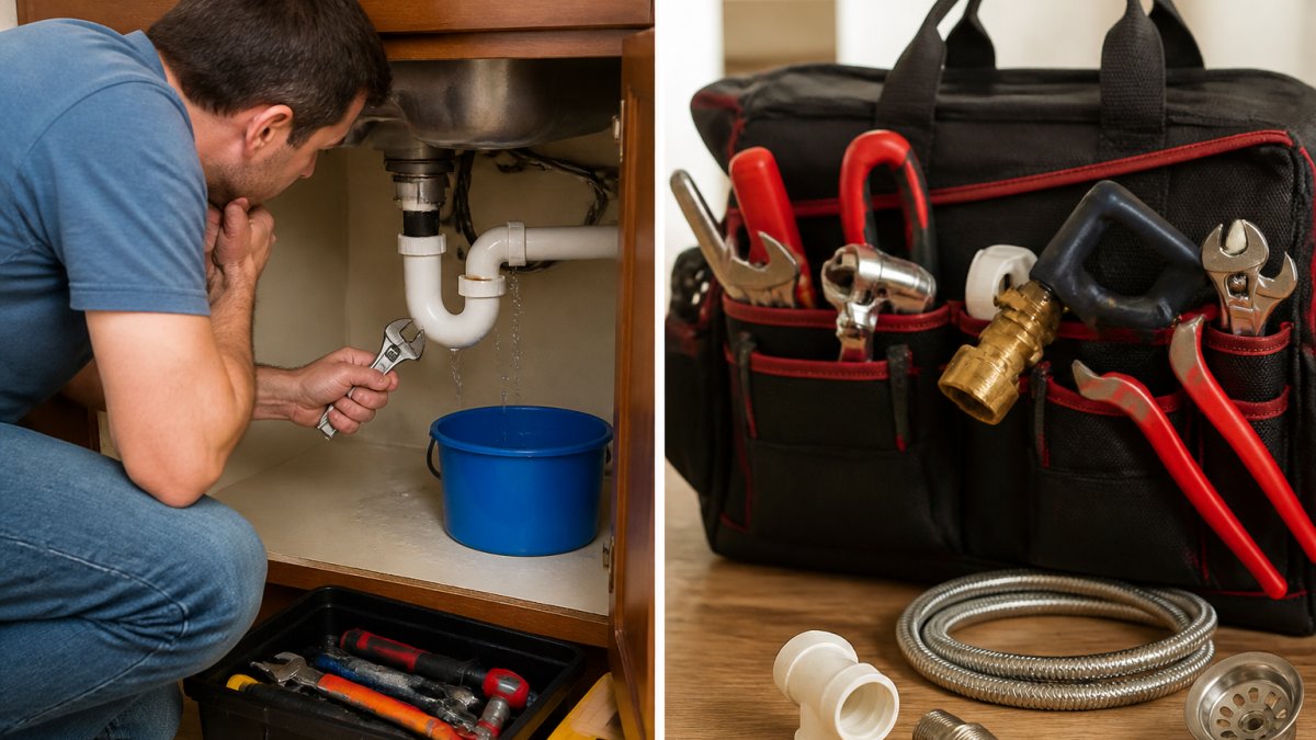 Homeowner examining a leaky sink faucet to decide how to save on home repairs by doing it themselves